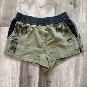 UFC Venum Fight Week Women's Shorts Green Camo MMA Training Gym Sweat Shorts M